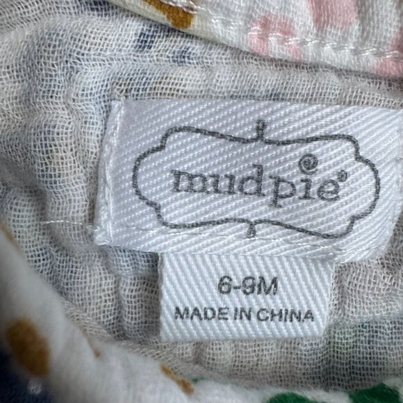 Mud Pie Baby Girl Cotton Rompers Set of 2 3-6M 6-9M Polka Dot Long Sleeve Ruffle - Picture 3 of 9